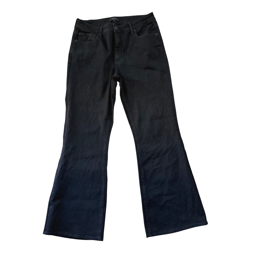 Quince Women's Black High Rise Flare Jeans Size 31 Organic Cotton Blend